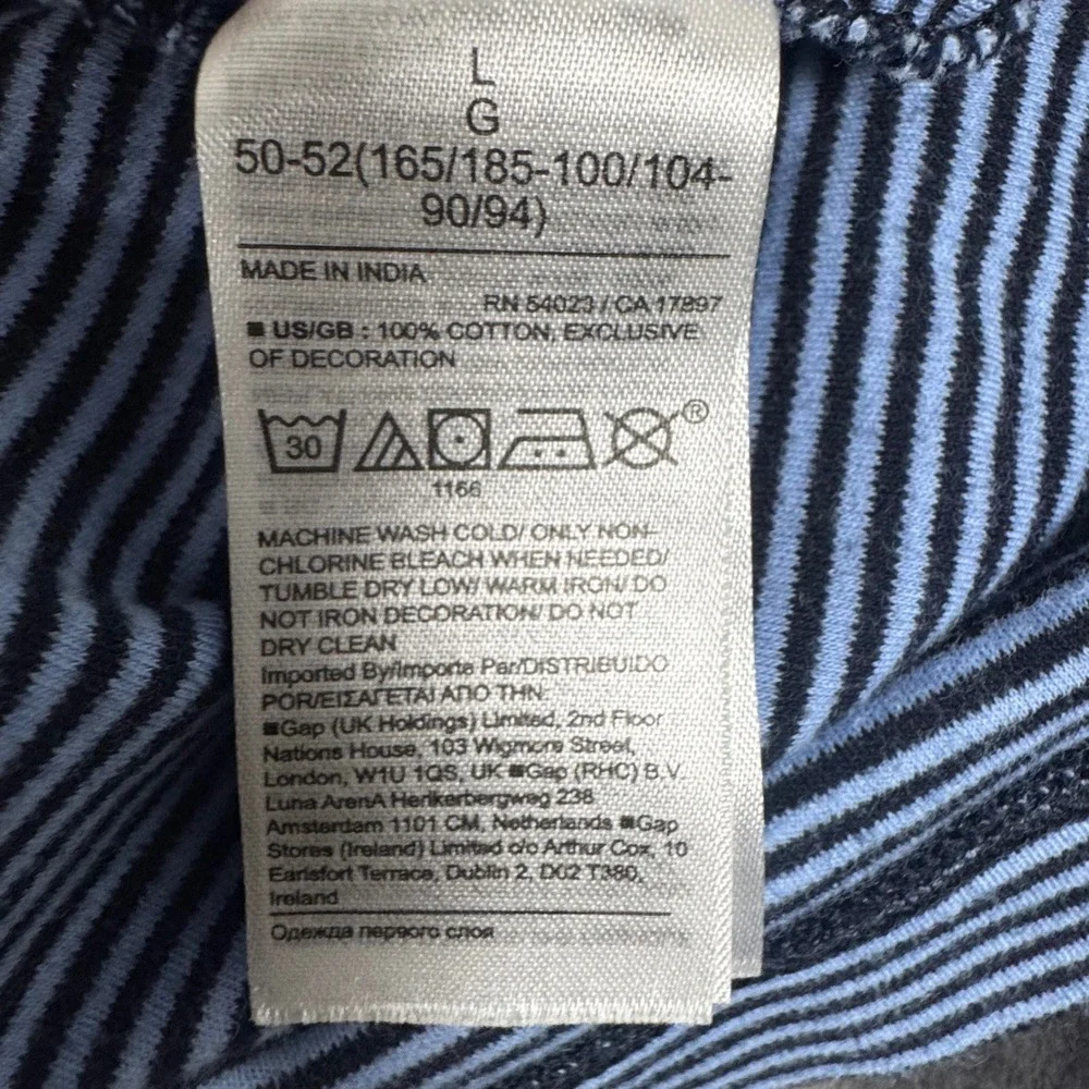 Banana Republic Polo Shirt Mens Large Blue Striped Luxury Touch Performance
